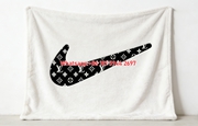 LV Monogram Swoosh Flannel Throw Blanket 280